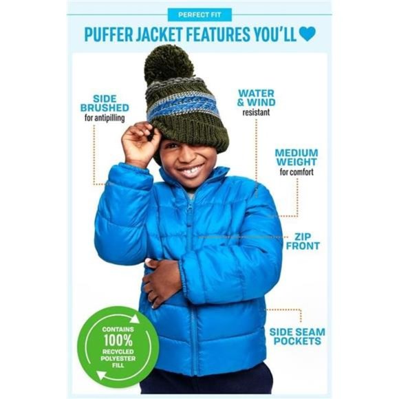 Boys' Big Kid Puffer Jacket, Wind and Water-Resistant - Picture 4 of 6